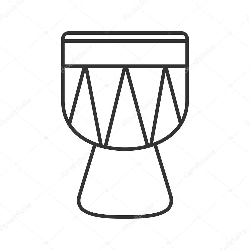 Kendang linear icon. Thin line illustration. Drum. Contour symbol. Vector isolated outline drawing