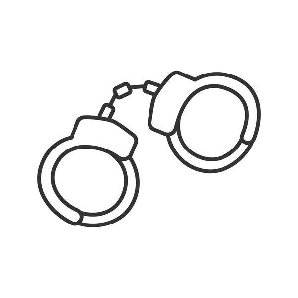 Handcuffs Linear Icon Manacle Thin Line Illustration Contour Symbol Vector — Stock Vector