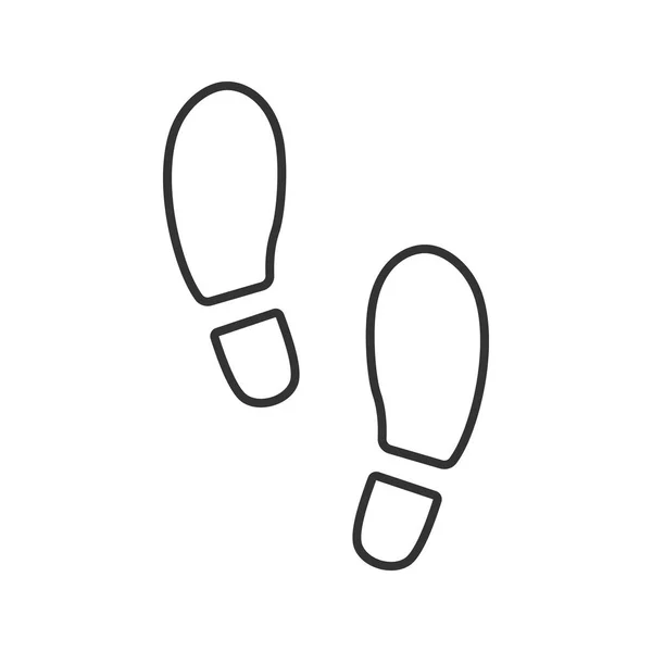 Icona Lineare Delle Impronte Passi Illustrazione Linea Sottile Prove Simbolo — Vettoriale Stock