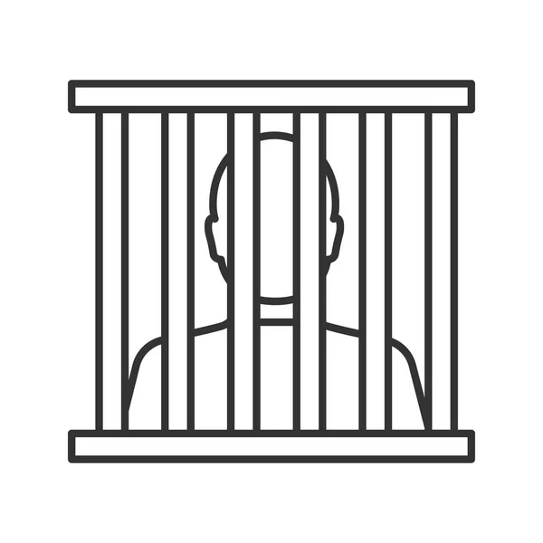 Icône Linéaire Prisonnier Illustration Fine Prison Prison Symbole Contour Schéma — Image vectorielle