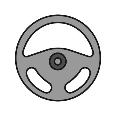 Beyaz arka plan üzerinde izole renkli araba dümen simgesi