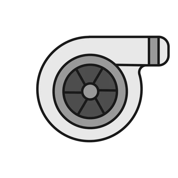 Icono Colorido Del Turbocompresor Aislado Sobre Fondo Blanco — Archivo Imágenes Vectoriales