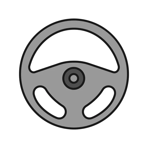 Icono Colorido Del Timón Del Coche Aislado Sobre Fondo Blanco — Vector de stock