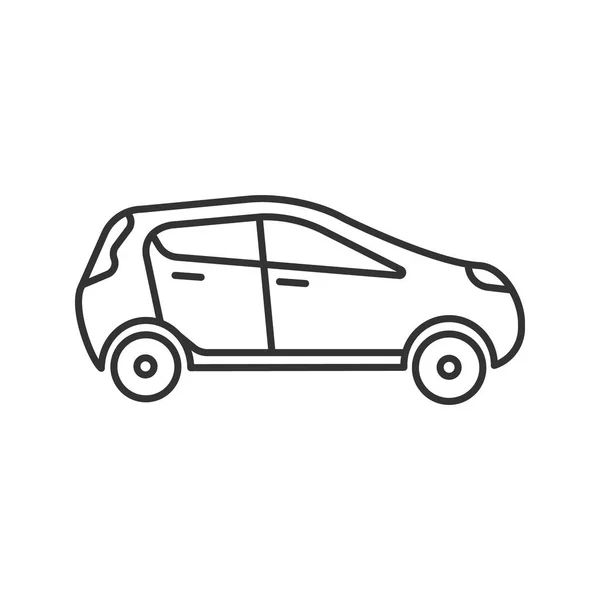 Αυτοκίνητο Πλευρά Εικονίδιο Γραμμική Προβολή Λευκό Φόντο — Διανυσματικό Αρχείο