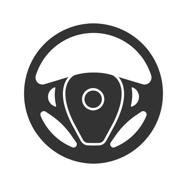 Icono Del Glifo Del Timón Del Coche Aislado Sobre Fondo — Vector de stock