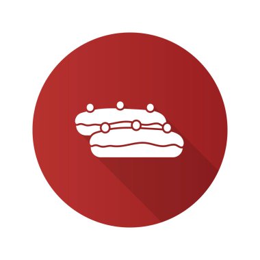 Beyaz arka plan üzerinde izole pasta kek düz tasarım simgesi