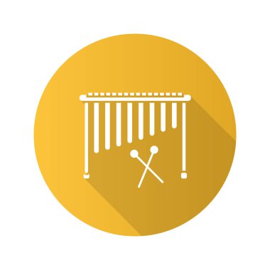 Marimba flat design icon isolated on white background clipart