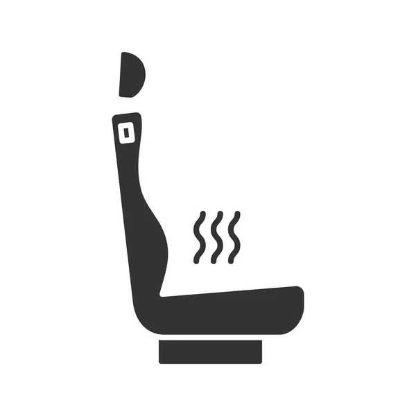 Beheizter Autositz Glyphen Symbol Isoliert Auf Weißem Hintergrund — Stockvektor