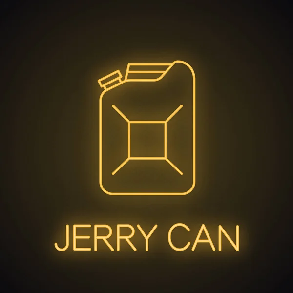 Acciaio Jerry Può Icona Luce Neon Sfondo Nero — Vettoriale Stock
