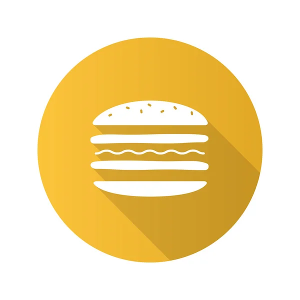 Beyaz Arka Plan Üzerinde Izole Burger Kesit Düz Tasarım Simgesi — Stok Vektör