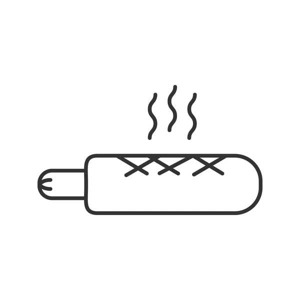 Französisch Hot Dog Lineares Symbol Auf Weißem Hintergrund — Stockvektor