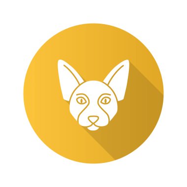 Beyaz arka plan üzerinde izole Kanada Sphynx düz tasarım simgesi