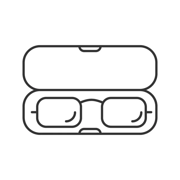 眼鏡ケース ホワイト バック グラウンドの線形アイコン — ストックベクタ