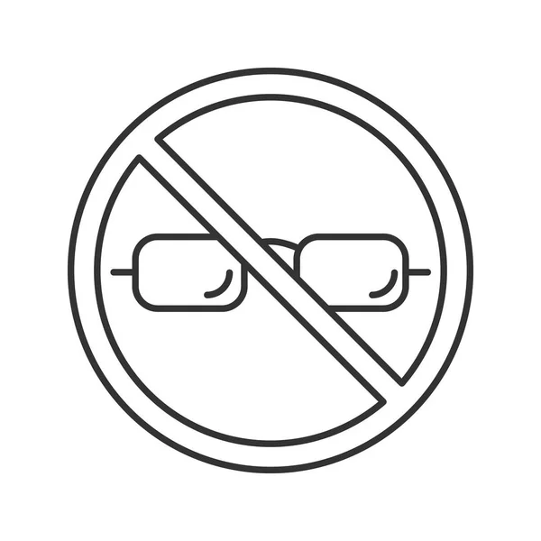 Signo Prohibido Con Gafas Icono Lineal Sobre Fondo Blanco — Archivo Imágenes Vectoriales