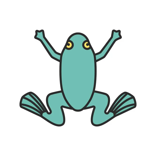 在白色背景上隔离的青蛙五颜六色的图标 — 图库矢量图片