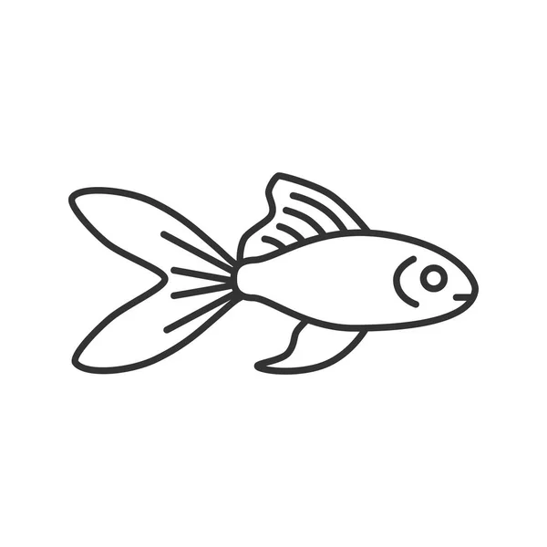 Aquarium Goudvis Lineaire Pictogram Witte Achtergrond — Stockvector