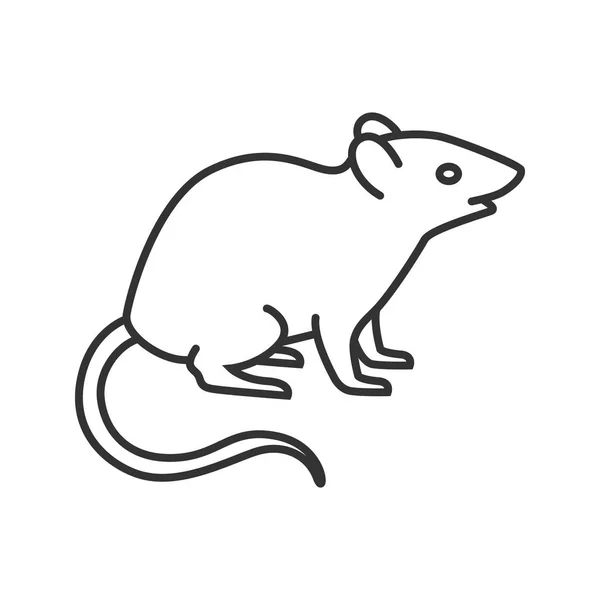 白い背景の上マウス線形アイコン — ストックベクタ