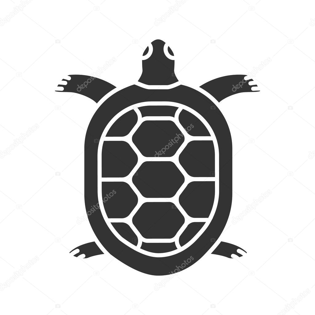 Tortoise glyph icon isolated on white background