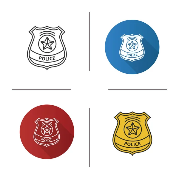 Icônes Badge Détective Police Coloré — Image vectorielle