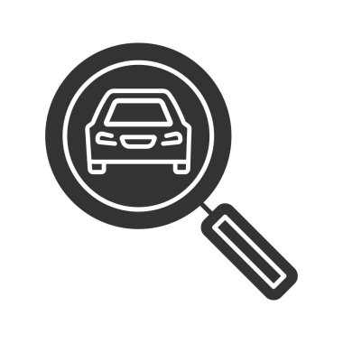 Araba glif simgesi olan büyüteç