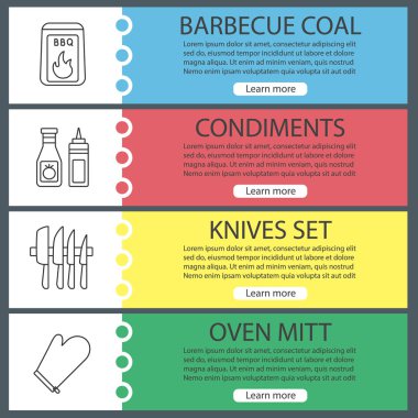 Barbekü web banner şablonlar kümesi