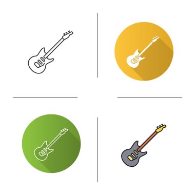 elektro gitar simgesi. düz tasarım