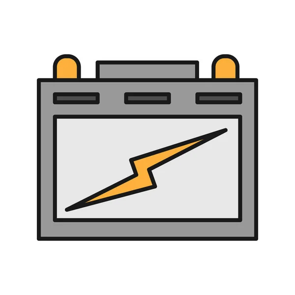 Icono de color de la batería automotriz — Vector de stock