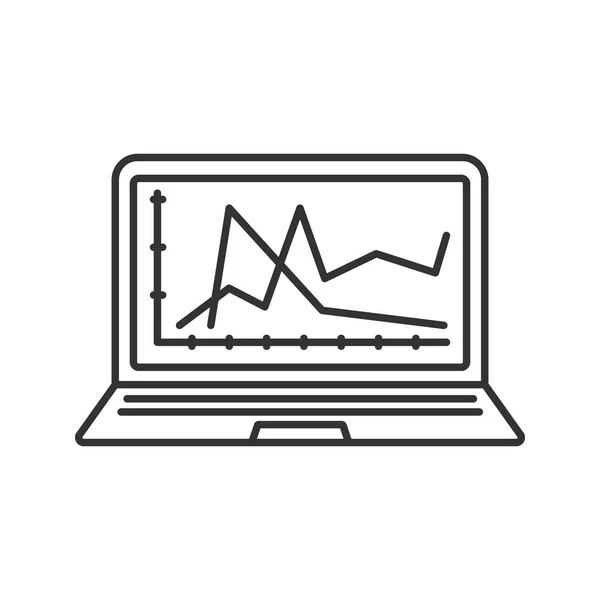 Icono lineal de servicio de diagnóstico por computadora — Archivo Imágenes Vectoriales