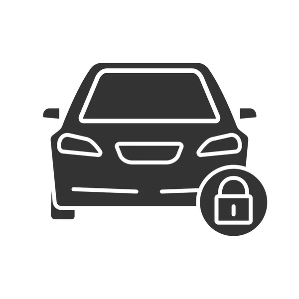 Icona del glifo dell'auto bloccata — Vettoriale Stock