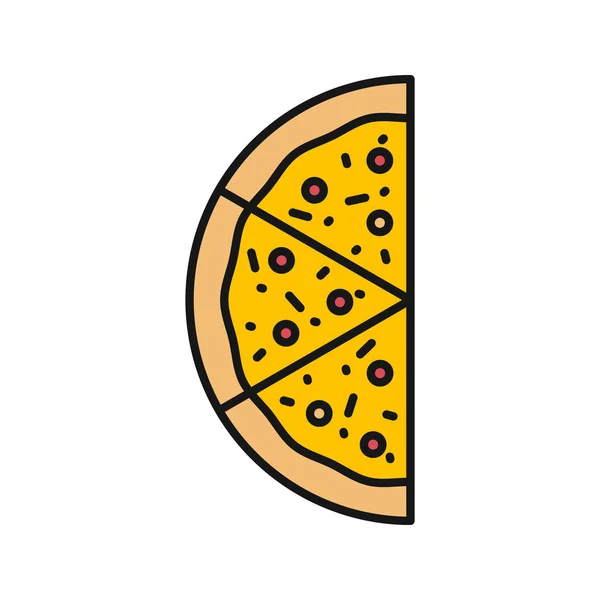 A fele pizza szín ikon — Stock Vector