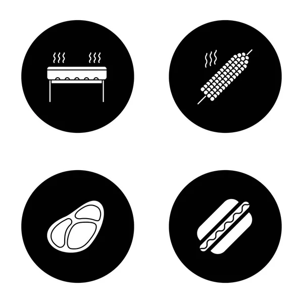 烧烤标志符号图标设置 — 图库矢量图片