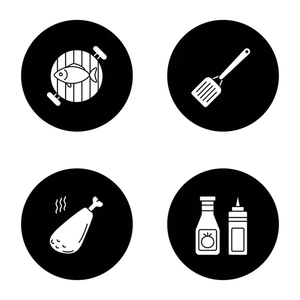 烧烤标志符号图标设置 — 图库矢量图片