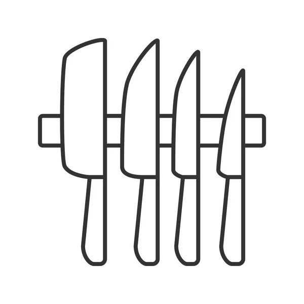 Knives set linear icon — Stock Vector