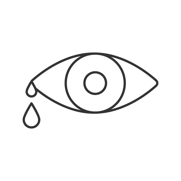 Weinendes menschliches Auge lineares Symbol — Stockvektor