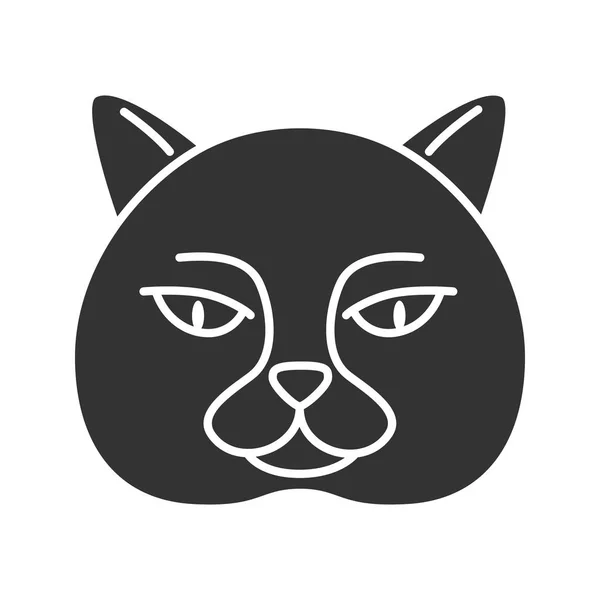 Brits korthaar kat glyph pictogram — Stockvector