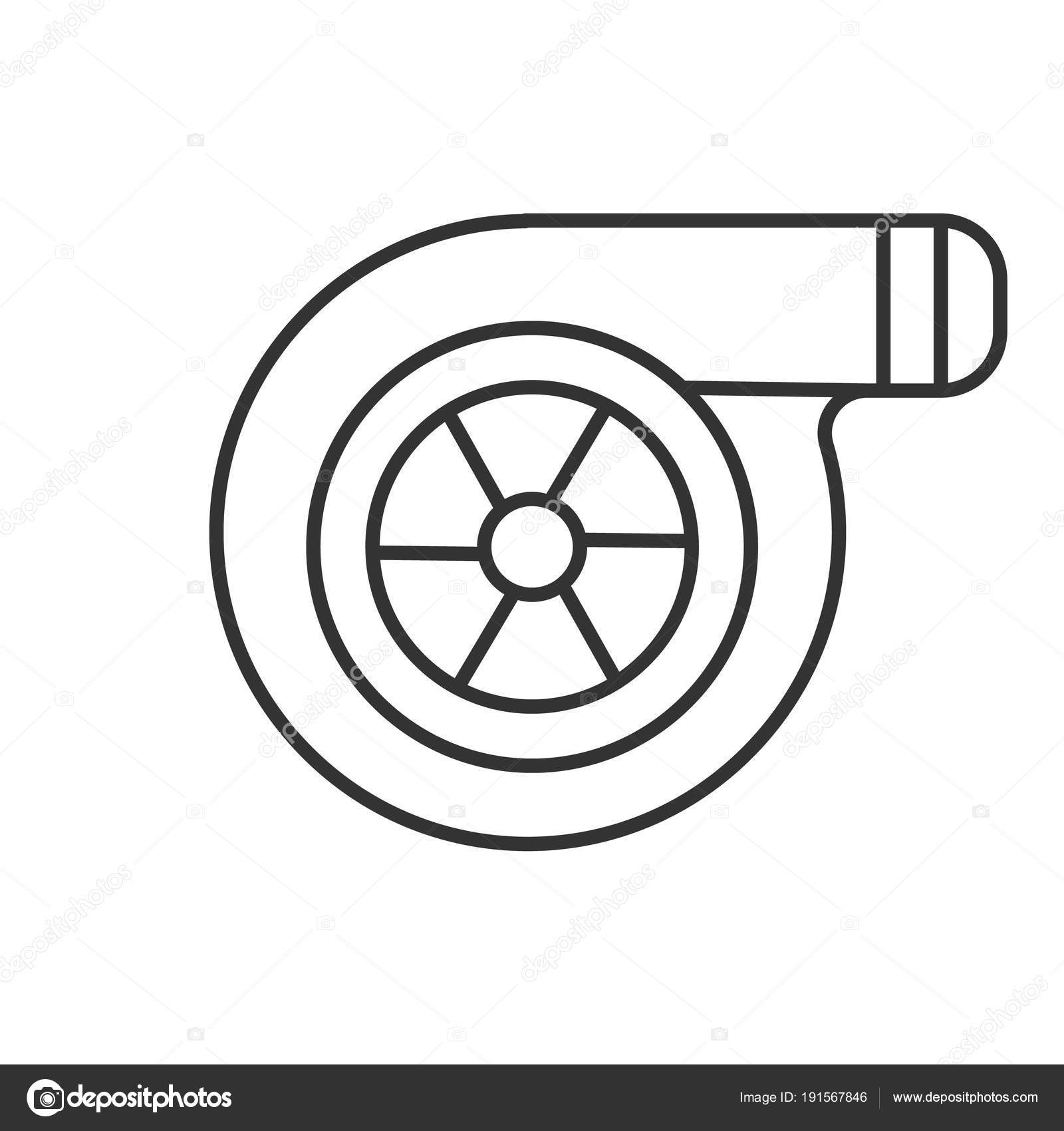 Turbocharger Linear Icon Thin Line Illustration Colloquially Turbo Contour Symbol — Stock Vector ...