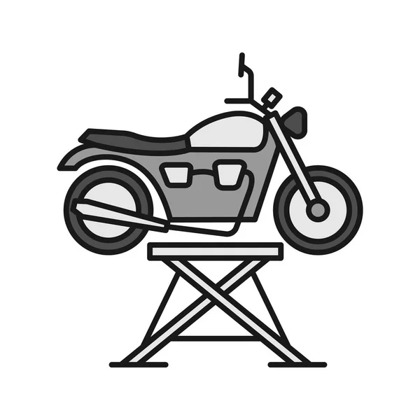 Icono Color Gato Moto Elevador Reparación Motocicletas Ilustración Vectorial Aislada — Vector de stock