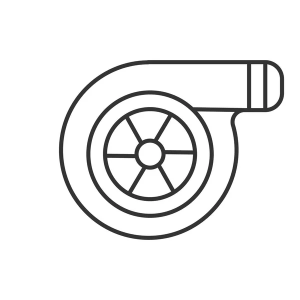 Ícone Linear Turbocompressor Ilustração Fina Coloquialmente Turbo Símbolo Contorno Desenho — Vetor de Stock