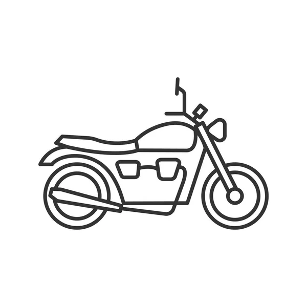 Icono Lineal Moto Ilustración Línea Delgada Una Motocicleta Símbolo Contorno — Vector de stock