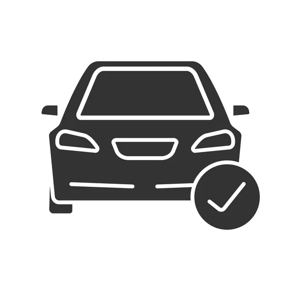 Αυτοκίνητο Ενεργοποιημένο Εικονίδιο Γλύφου Σύμβολο Σιλουέτα Συνολικό Έλεγχο Του Αυτοκινήτου — Διανυσματικό Αρχείο