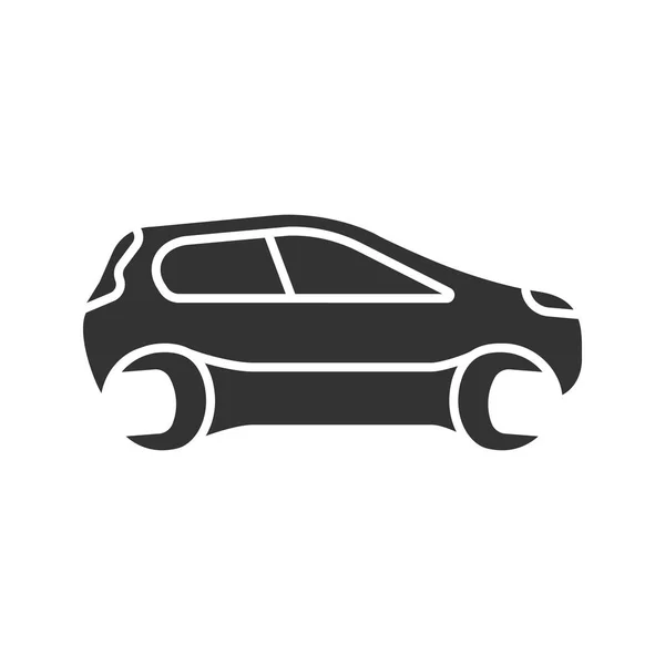 Car Spanner Glyph Icon Silhouette Symbol Negative Space Repair Service — Stock Vector