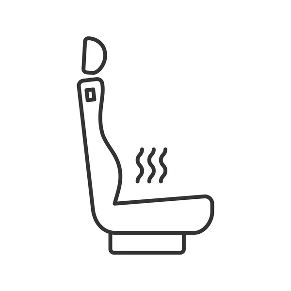 Лінійний Значок Сидіння Підігрівом Автомобіля Тонка Лінія Ілюстрації Місце Тепліше — стоковий вектор