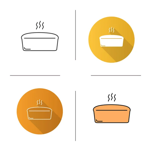 Ікона Хліба Цегляного Хліба Плоский Дизайн Лінійні Кольорові Стилі Ізольовані — стоковий вектор