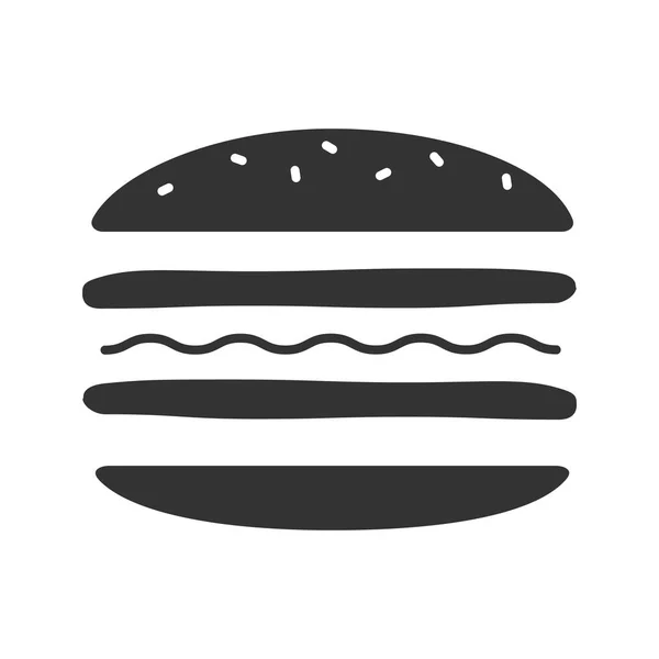 Burger Kesit Glif Simgesi Siluet Simge Negatif Alan Sandviç Hamburger — Stok Vektör