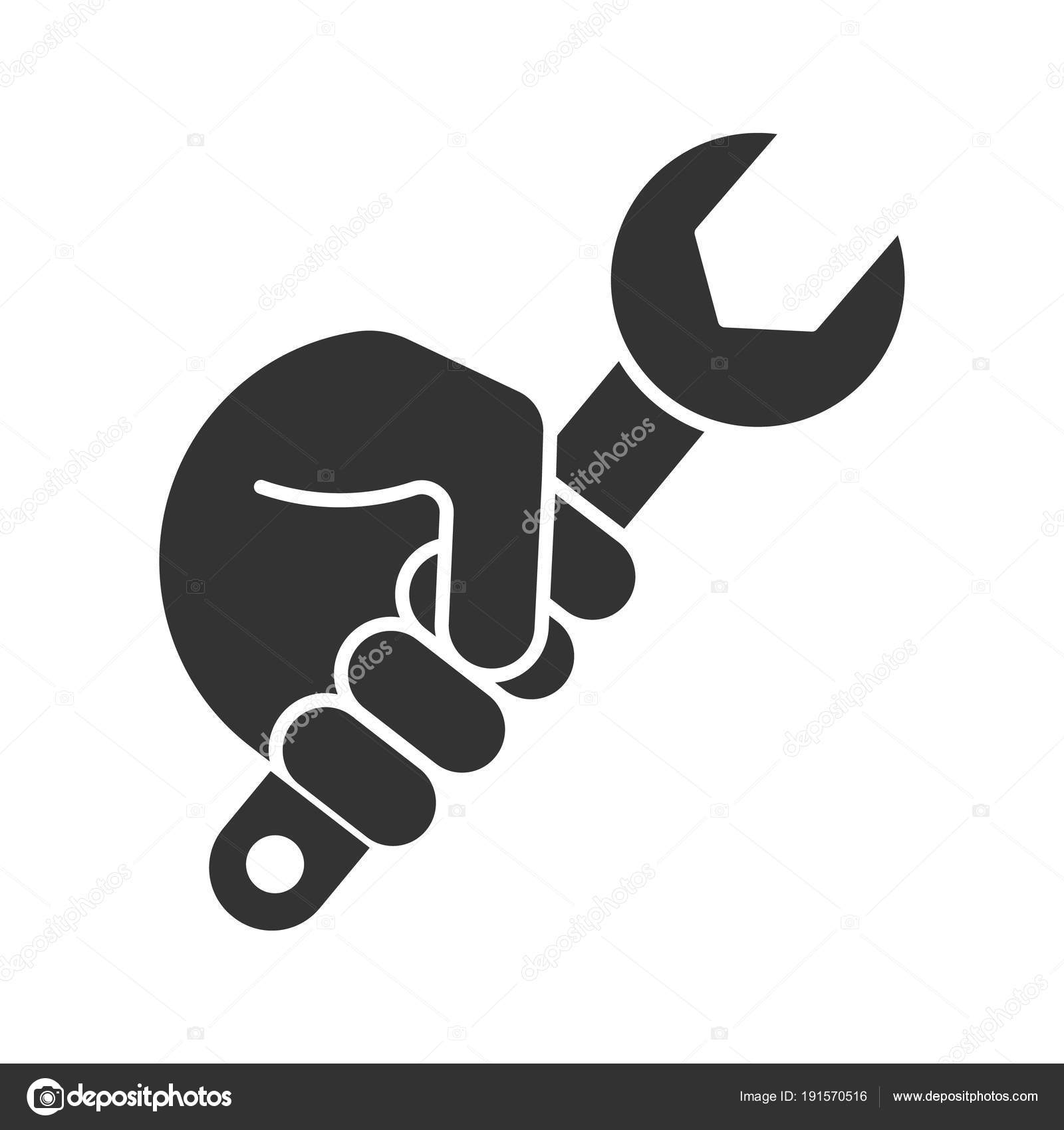 Monkey wrench glyph icon Royalty Free Vector Image