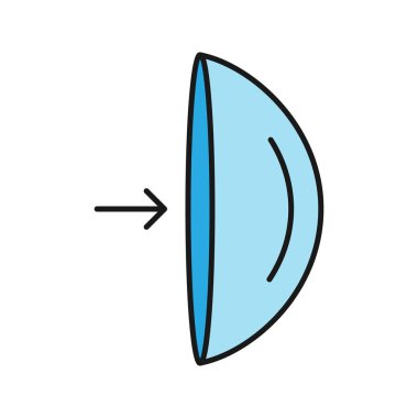 Göz teması kaldırma öğretim renk simgesi lensler. İzole vektör çizim