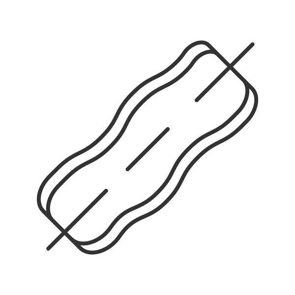 Bande Bacon Sur Icône Linéaire Brochette Illustration Fine Symbole Contour — Image vectorielle