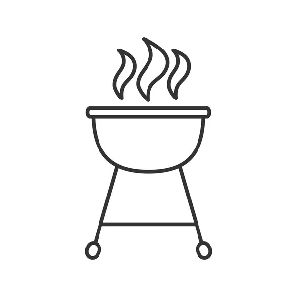Wasserkocher Grill Lineares Symbol Schmalspur Illustration Kontursymbol Vektorisolierte Zeichnung — Stockvektor