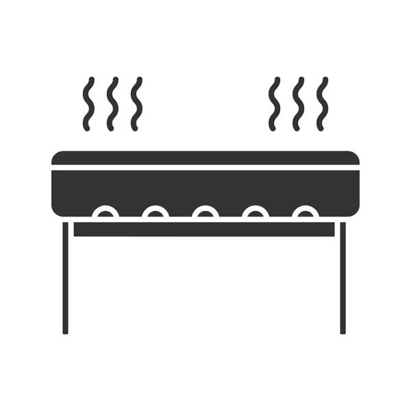 Charcoal Barbecue Grill Flat Icon Vector Illustration — Stock Vector