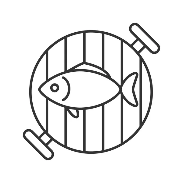 Fisk Grill Grill Linjär Ikon Vektor Illustration — Stock vektor